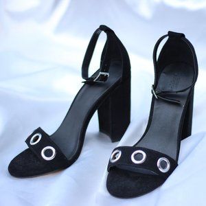 Urban Outfitters Black Grommet Heels